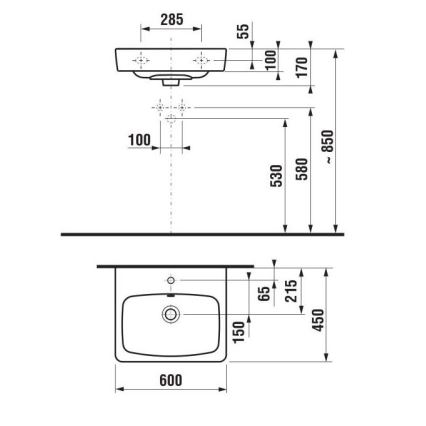 JIKA H8103820001041 - Lavabo suspendido LYRA 60x45 cm cerámica/blanco