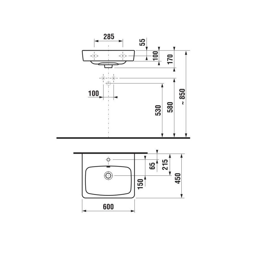 JIKA H8103820001041 - Lavabo suspendido LYRA 60x45 cm cerámica/blanco