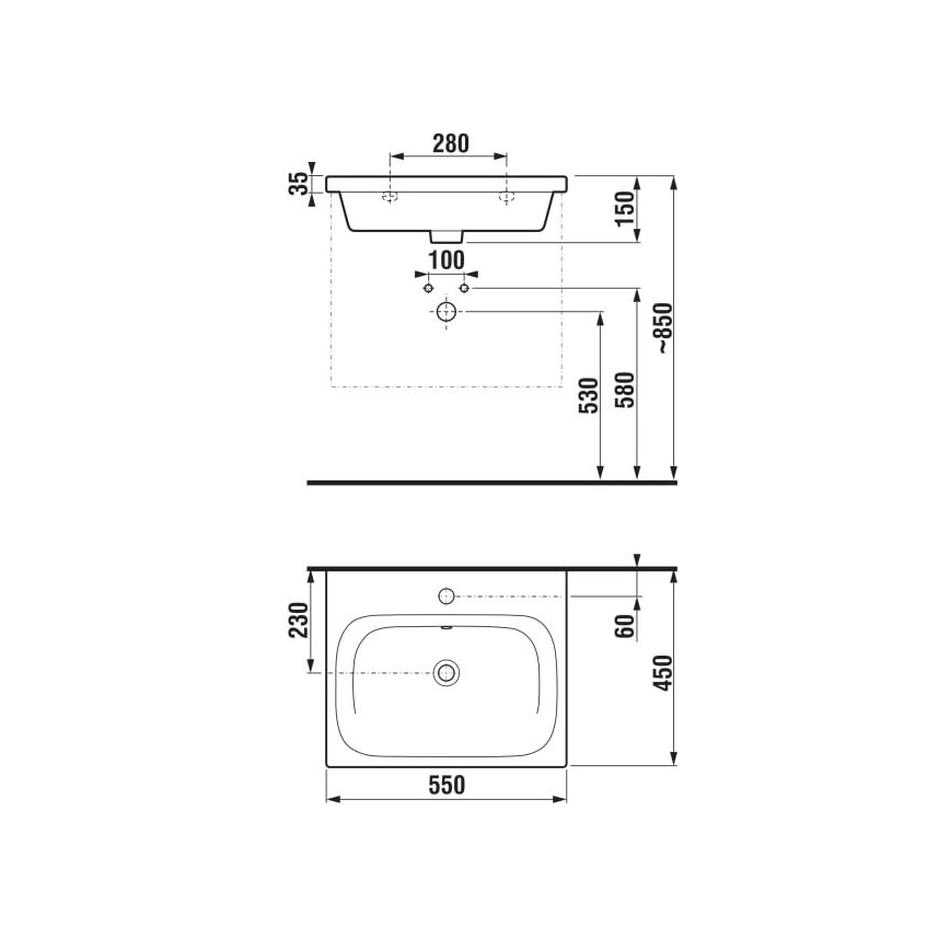 JIKA H8127120001041 - Lavabo suspendido MIO 55x45 cm cerámica/blanco