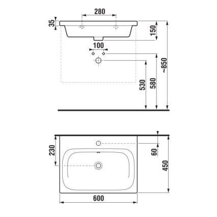 JIKA H8127130001041 - Lavabo suspendido MIO 60x45 cm cerámica/blanco