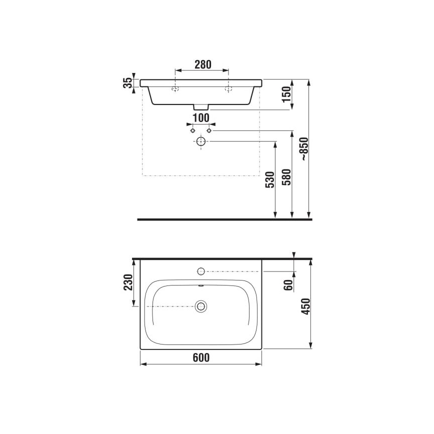 JIKA H8127130001041 - Lavabo suspendido MIO 60x45 cm cerámica/blanco