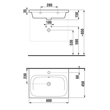 JIKA H8127137161041 - Lavabo suspendido MIO 60x45 cm cerámica/mate negro