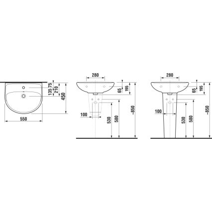 JIKA H8143820001041 - Lavabo suspendido LYRA 55x45 cm cerámica/blanco