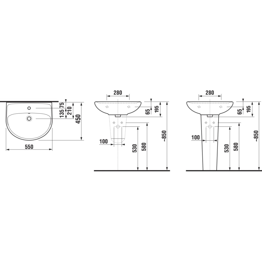 JIKA H8143820001041 - Lavabo suspendido LYRA 55x45 cm cerámica/blanco