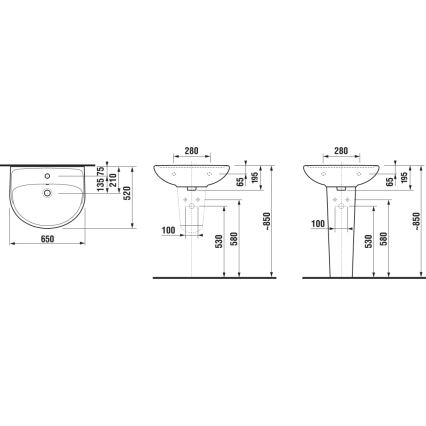 JIKA H8143840001041 - Lavabo suspendido LYRA 65x52 cm cerámica/blanco