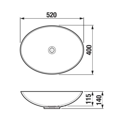 JIKA H8183640001121 - Lavabo sobre encimera ASTRA 52x40 cm cerámica/blanco
