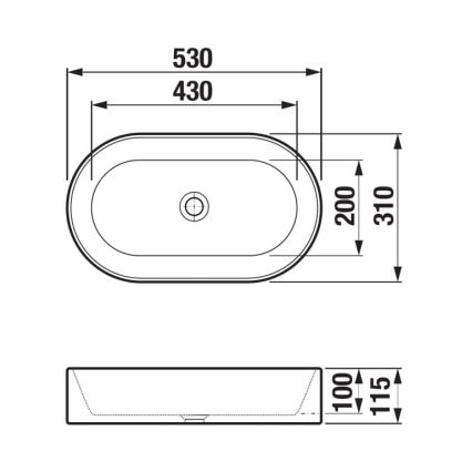 JIKA H8183660001121 - Lavabo sobre encimera ASTRA 53x31 cm cerámica/blanco