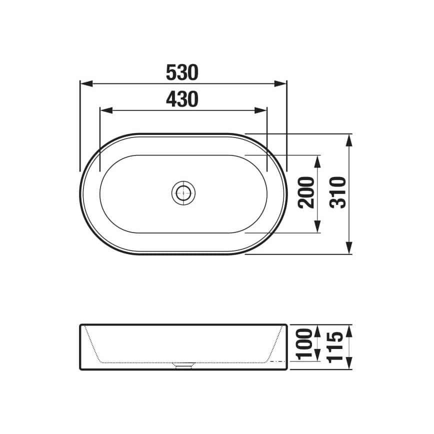JIKA H8183660001121 - Lavabo sobre encimera ASTRA 53x31 cm cerámica/blanco