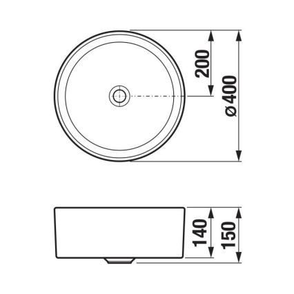 JIKA H8184200001121 - Lavabo sobre encimera CUBITO diá. 40 cm cerámica/blanco