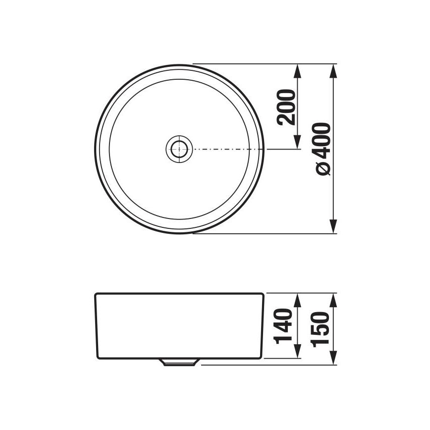 JIKA H8184200001121 - Lavabo sobre encimera CUBITO diá. 40 cm cerámica/blanco