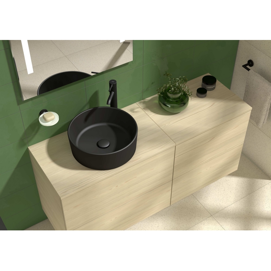 JIKA H8184207161121 - Lavabo sobre encimera CUBITO diá. 40 cm cerámica/negro mate