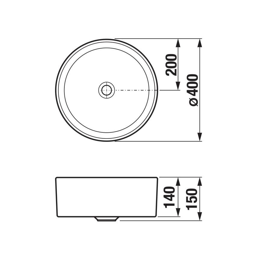 JIKA H8184207161121 - Lavabo sobre encimera CUBITO Ø 40 cm cerámica/negro mate