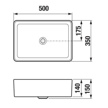 JIKA H8184230001121 - Lavabo sobre encimera CUBITO 50x35 cm cerámica/blanco