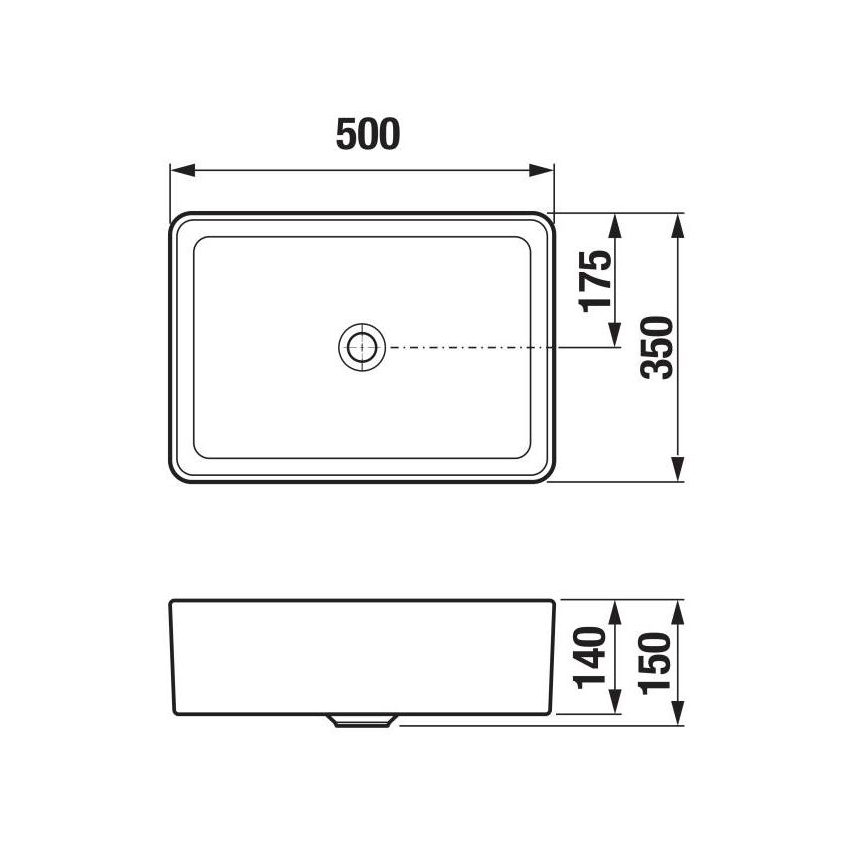 JIKA H8184230001121 - Lavabo sobre encimera CUBITO 50x35 cm cerámica/blanco