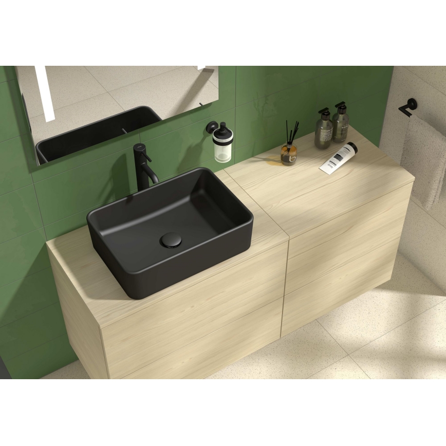 JIKA H8184237161121 - Lavabo sobre encimera CUBITO 50x35 cm cerámica/negro mate
