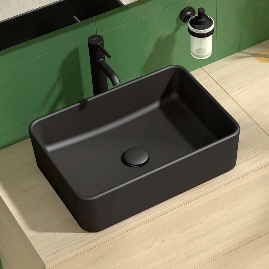 JIKA H8184237161121 - Lavabo sobre encimera CUBITO 50x35 cm cerámica/negro mate