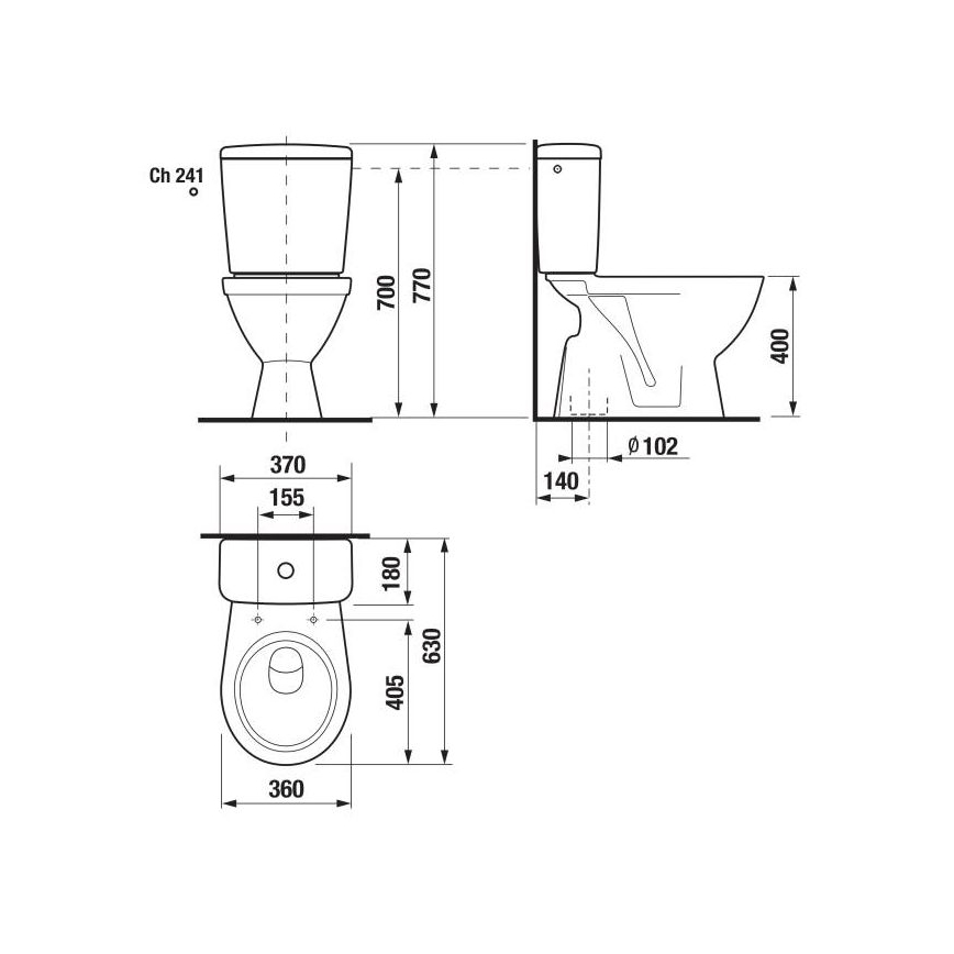 JIKA H8263870002413 - Inodoro de tanque bajo LYRA cerámica/blanco
