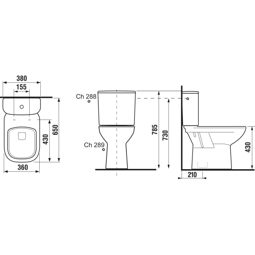 JIKA H8266170002801 - Inodoro de tanque bajo DEEP cerámica/blanco