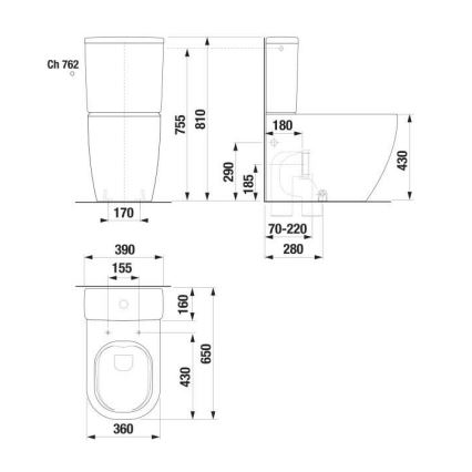JIKA H8297120007621 - Cisterna de descarga MIO cerámica/blanca