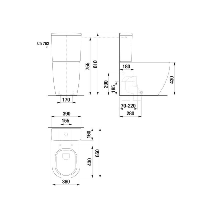 JIKA H8297120007621 - Cisterna de descarga MIO cerámica/blanca