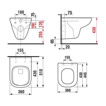 JIKA H8666140000001 - Inodoro suspendido DEEP, cerámica/blanca + Asiento de inodoro SoftClose DEEP, duroplástico/blanco
