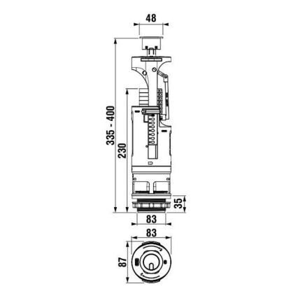 JIKA H8903760000001 - Pulsador de descarga + válvula de descarga DUAL cromo brillante