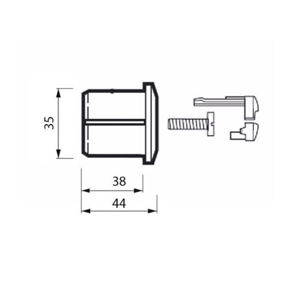 JIKA H8913630000001 - Botón de descarga DUAL LYRA/DEEP cromo brillante