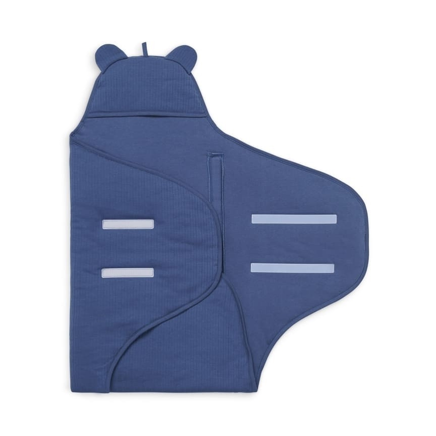 Jollein - Manta de cambiador de algodón BASIC STRIPE 100x105 cm Jeans Blue