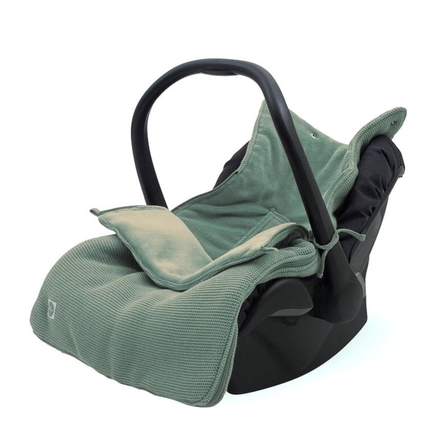 Jollein - Saco para silla de coche fleece BASIC KNIT 42x82 cm Ash Green