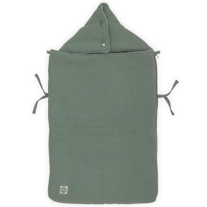 Jollein - Saco para silla de coche fleece BASIC KNIT 42x82 cm Ash Green