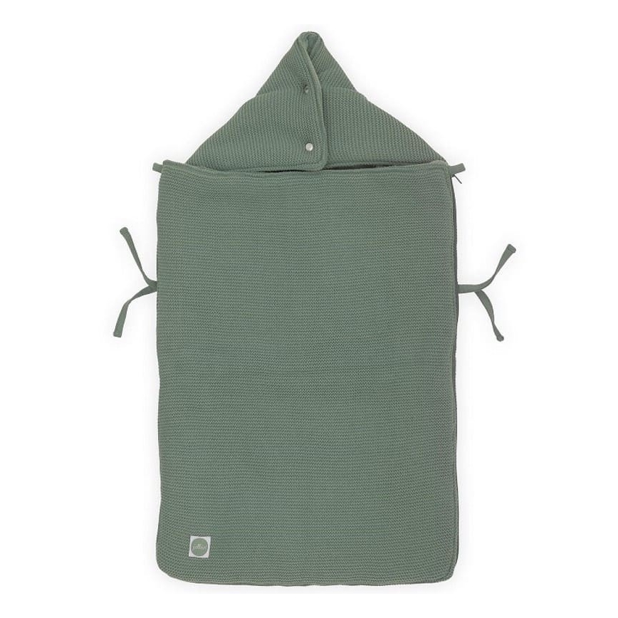 Jollein - Saco para silla de coche fleece BASIC KNIT 42x82 cm Ash Green