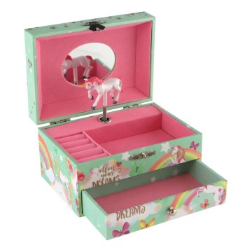 Joyero musical con diseño de unicornio