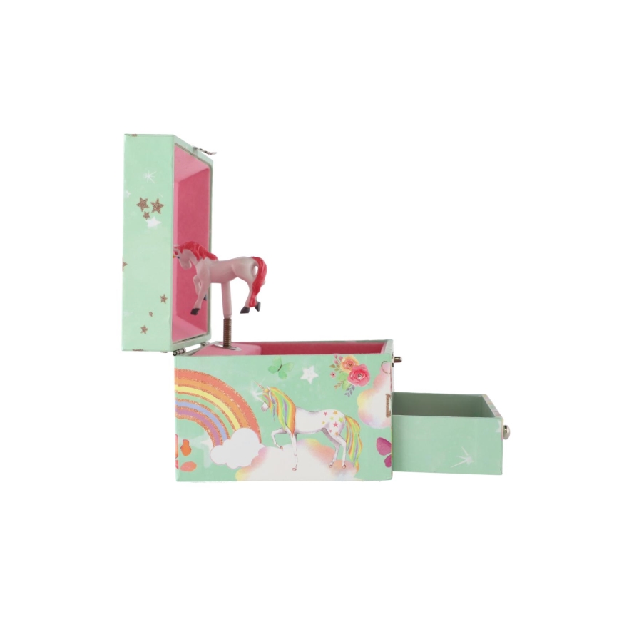 Joyero musical con diseño de unicornio