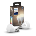 JUEGO 2x Bombilla LED regulable Philips Hue WHITE P45 E14/5,5W/230V 2700K