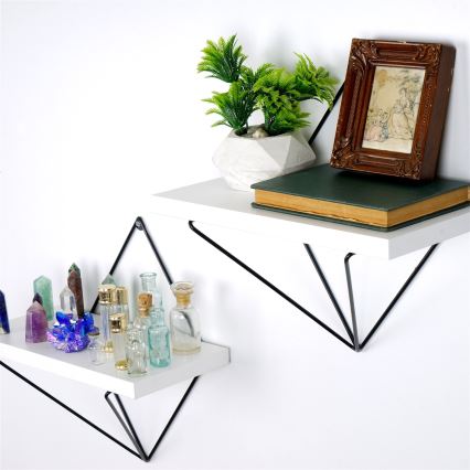 JUEGO 2x Estante de pared 14x30 cm blanco