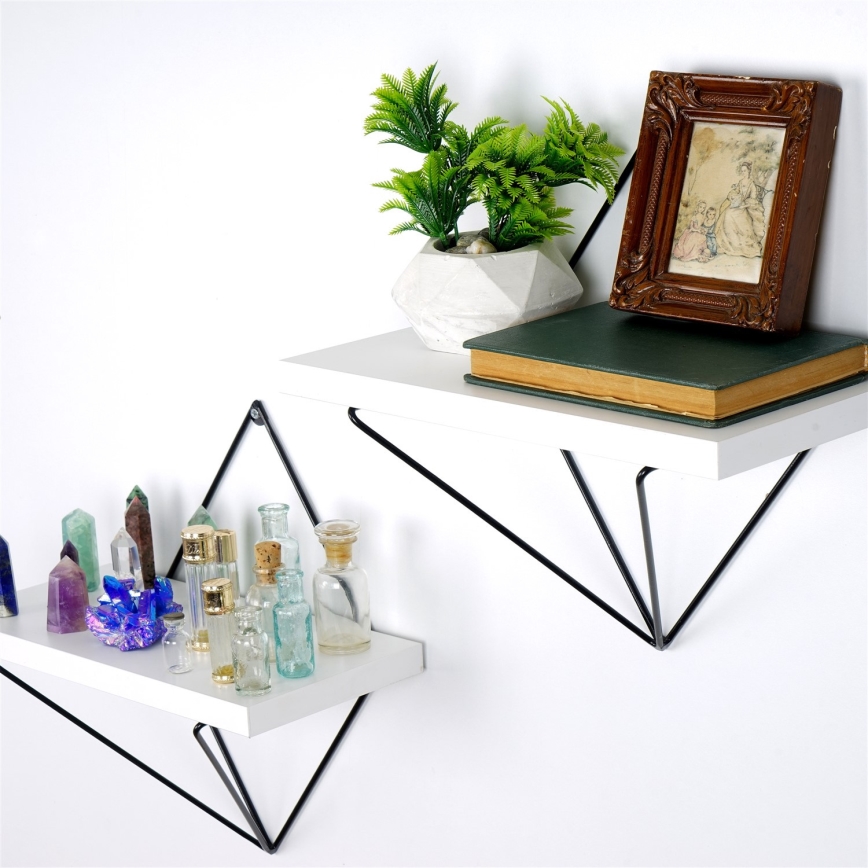 JUEGO 2x Estante de pared 14x30 cm blanco
