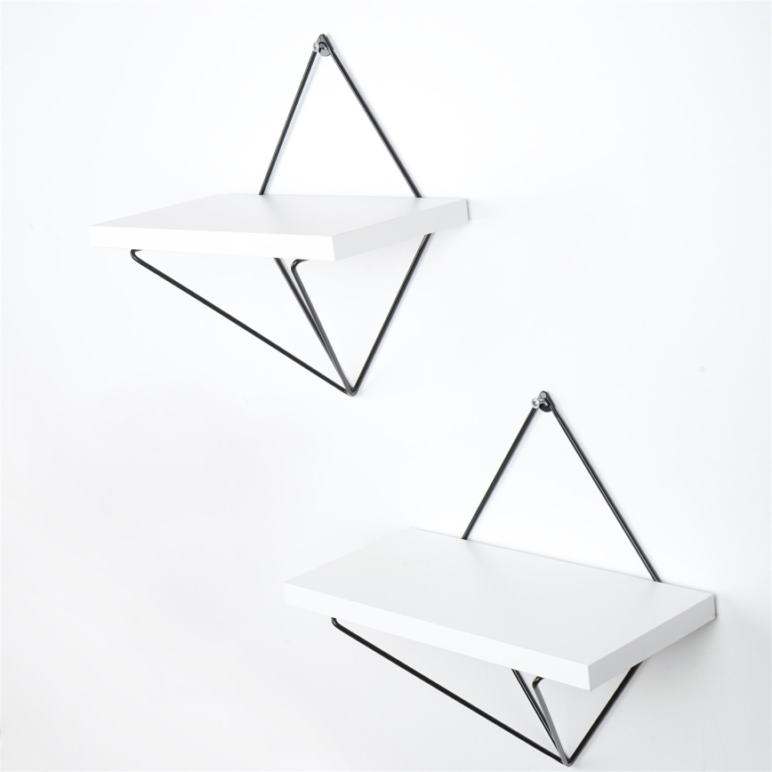 JUEGO 2x Estante de pared 14x30 cm blanco