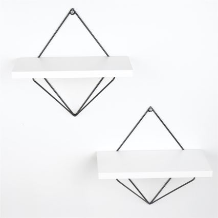 JUEGO 2x Estante de pared 14x30 cm blanco
