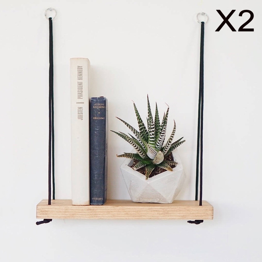 JUEGO 2x Estante de pared abeto