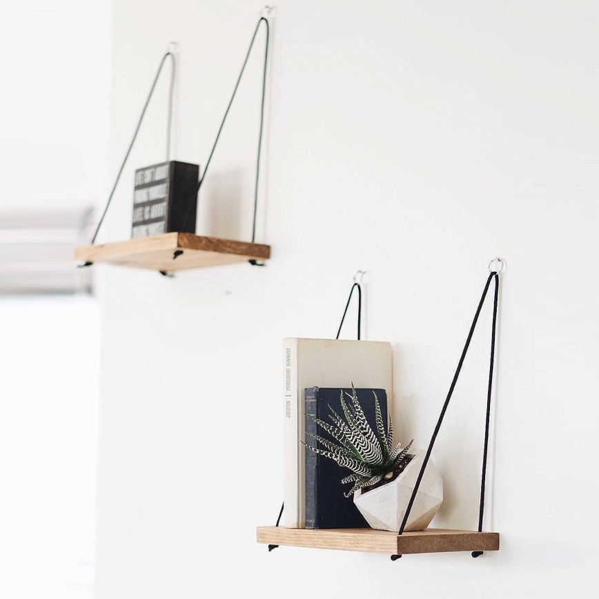JUEGO 2x Estante de pared abeto