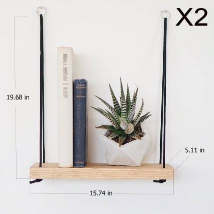 JUEGO 2x Estante de pared abeto