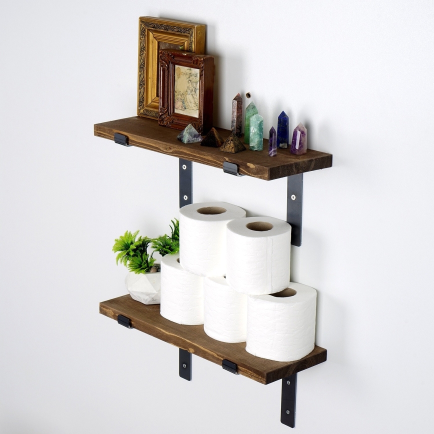 JUEGO 2x Estante de pared abeto