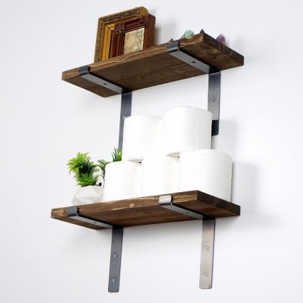 JUEGO 2x Estante de pared abeto