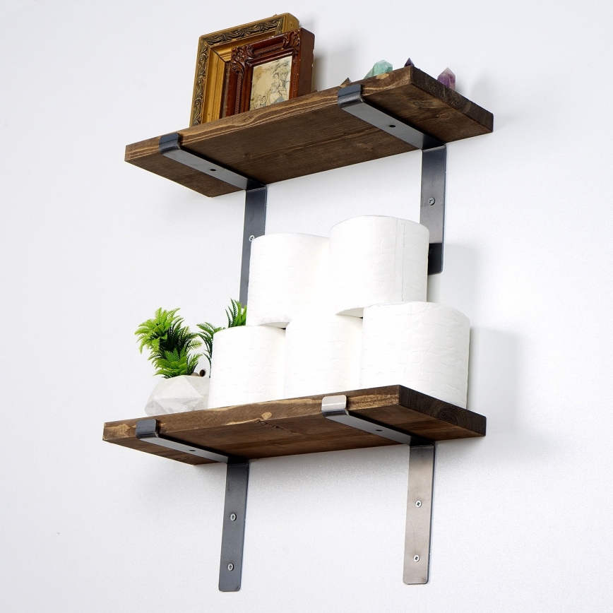 JUEGO 2x Estante de pared abeto