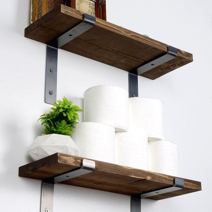 JUEGO 2x Estante de pared abeto