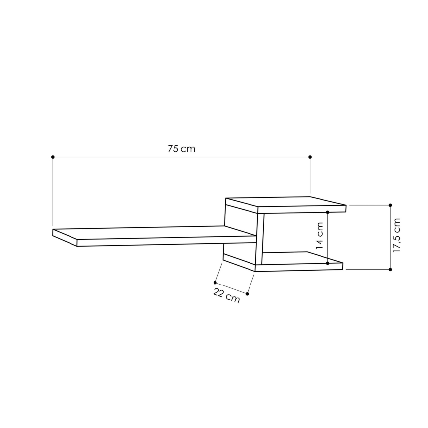 JUEGO 2x Estante de pared FORK blanco