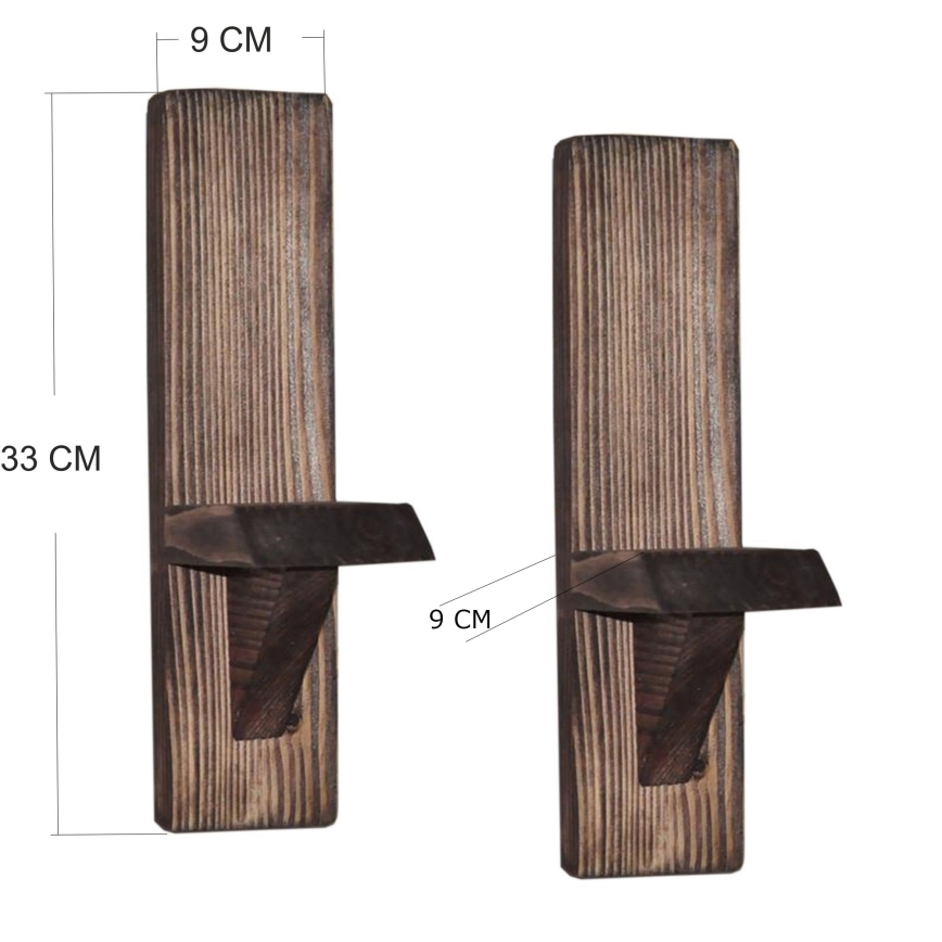 JUEGO 2x Estante de pared RAF abeto