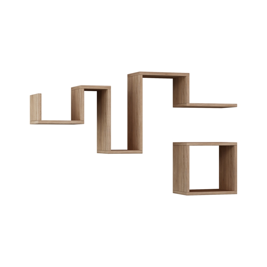 JUEGO 2x Estante de pared SEGUIR marrón
