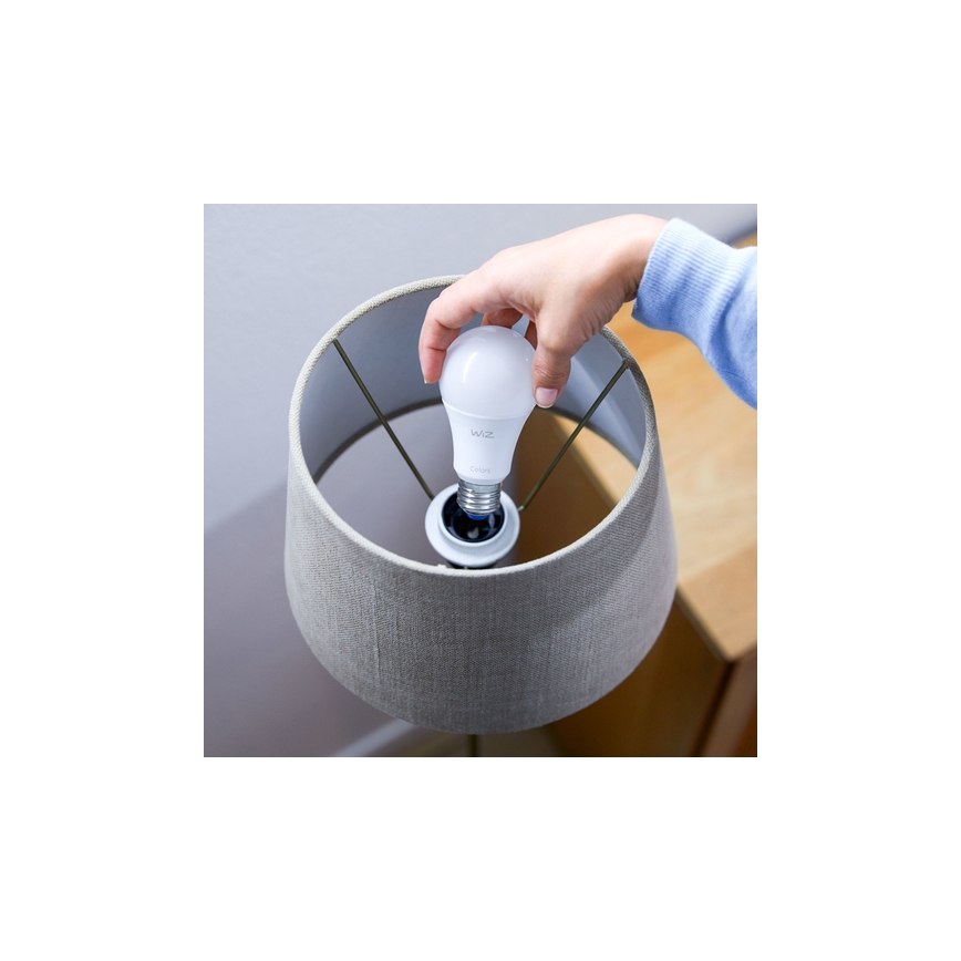 JUEGO 2x LED Bombilla regulable A60 E27/8W/230V 2700-6500K CRI 90 Wi-Fi - WiZ