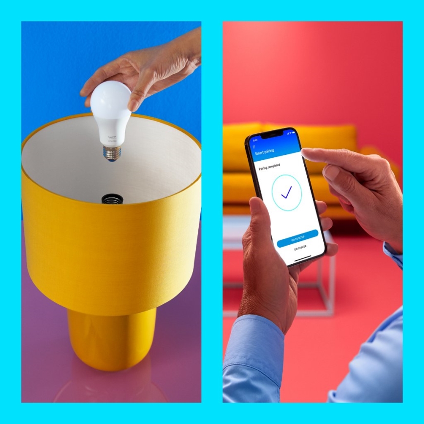 JUEGO 2x LED Bombilla regulable A60 E27/8W/230V 2700-6500K CRI 90 Wi-Fi - WiZ